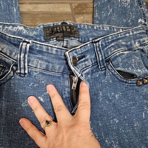 Tripp Skinny Acid Wash Studded Jeans - Picture 3 of 8